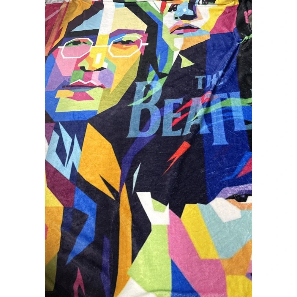 The Beatles Music WPAP Pop Art Plush Fleece Throw Blanket Décor Rock Music